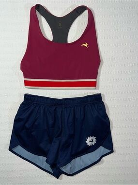 Tracksmith Womens Running Sports Bra & Short Set Size Small Track Race Sports